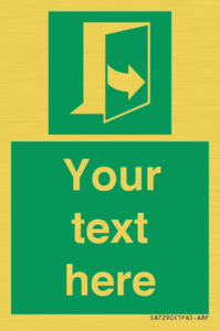 Custom sign safe condition door opens pulling left hand side